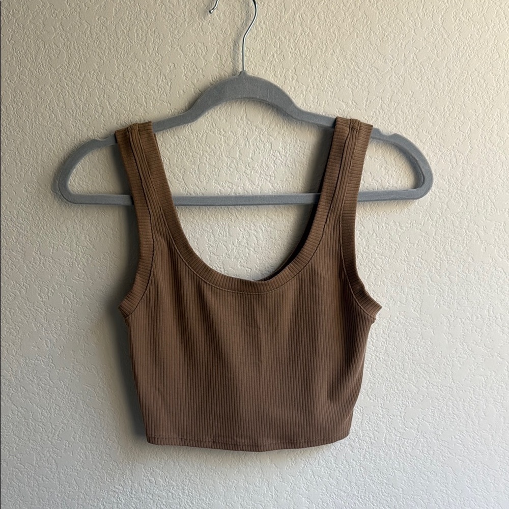 Alo Toasted Almond Ribbed Tank